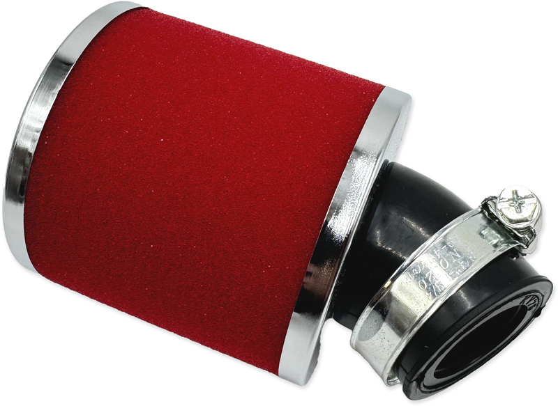 Filtro de aire V PARTS espuma 80x80mm Ø28/35mm inclinado 45° - Rojo