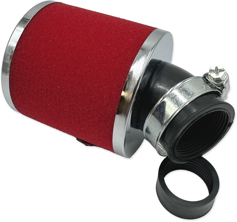 Filtro de aire V PARTS espuma 80x80mm Ø28/35mm inclinado 45° - Rojo