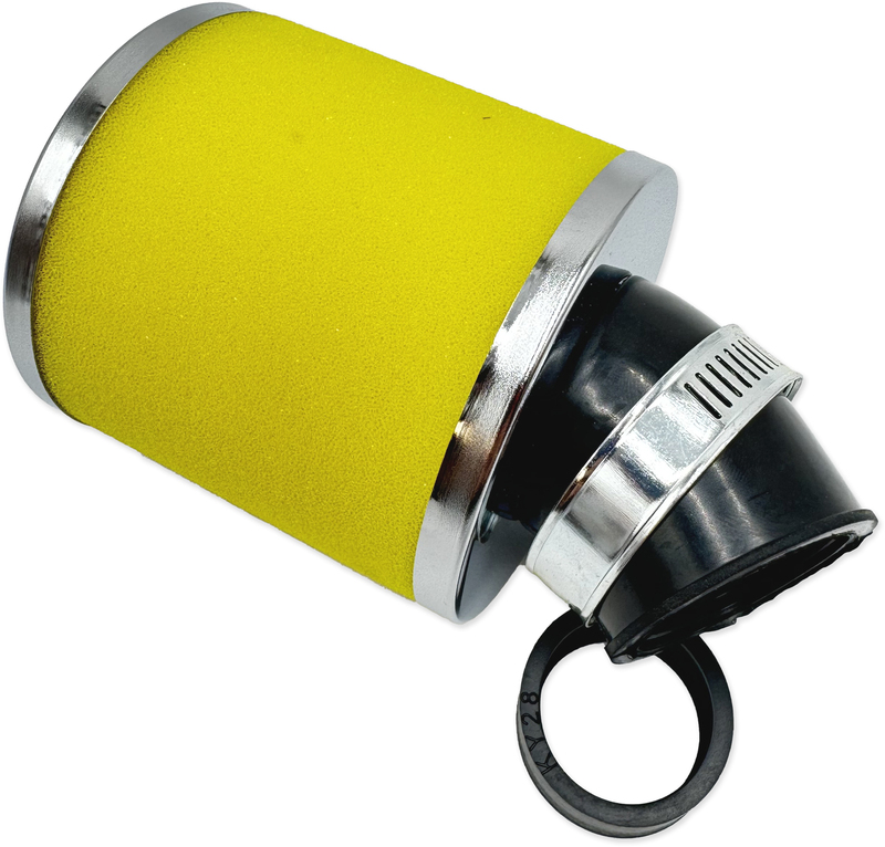 Filtro de aire V PARTS espuma 80x80mm Ø28/35mm inclinado 45° - Amarillo