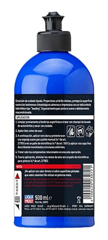 Cera protección y brillo de pintura LIQUI MOLY - Bote 500ml
