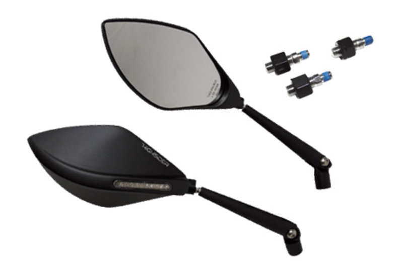 Retrovisor de manillar HIGHSIDER pro Torezzo - con intermitentes LED - negro - Pareja