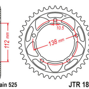Corona JT SPROCKETS acero estándar 1877 - 525