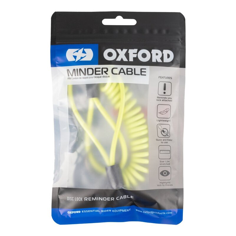 Cable espiral recordatorio candado disco OXFORD