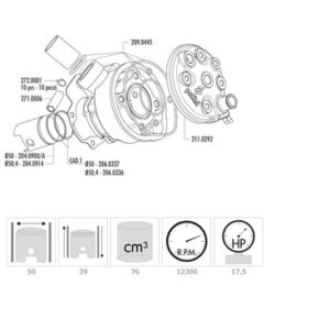 Kit de cilindro 80cc POLINI - Minarelli AM6 Ø50mm