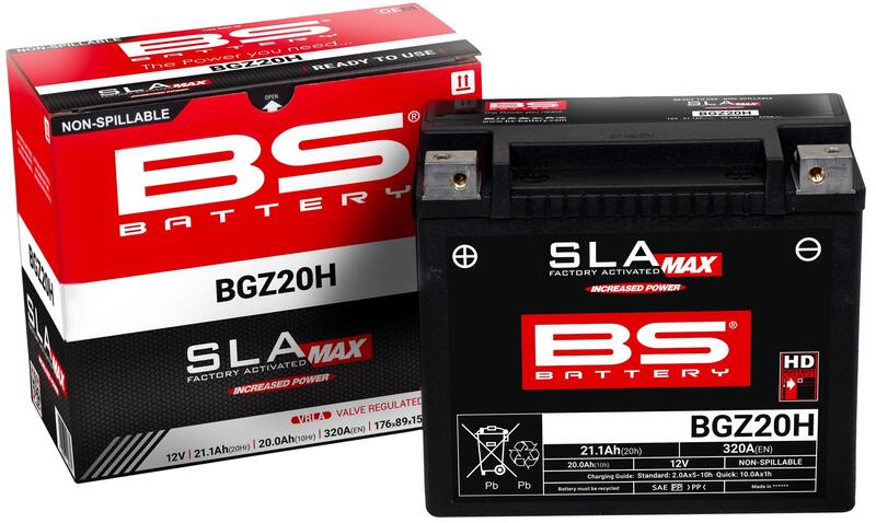 Batería BS BATTERY SLA Max sin mantenimiento activada en fábrica - BGZ20H