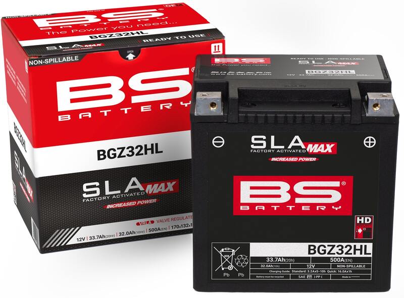 Batería BS BATTERY SLA Max sin mantenimiento activada en fábrica - BGZ32HL