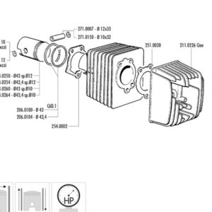 Kit de cilindro completo POLINI Racing hierro Ø43mm (bulón Ø12mm)