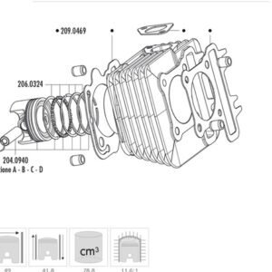 Kit de cilindro POLINI aluminio Ø49mm