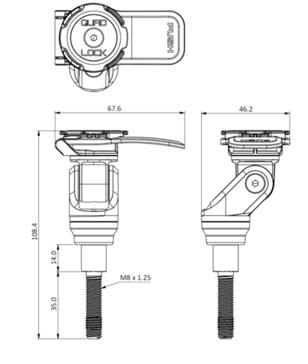 Soporte de abrazadera para manillar QUAD LOCK Pro