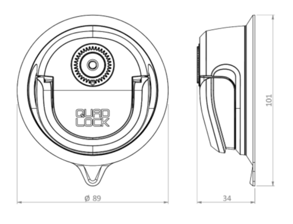 Base de succión QUAD LOCK 360