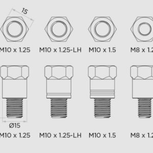 Kit adaptador de montaje de vástago de espejo QUAD LOCK M8/M10
