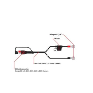 Cable de conexión permanente con fusible BS BATTERY PA-01 - Bote de 20 unidades
