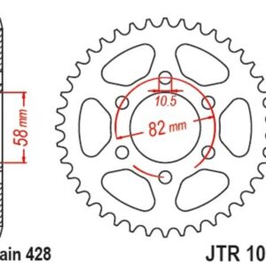 Corona JT SPROCKETS acero 1010 - 428