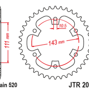 Corona JT SPROCKETS acero estándar 2023 - 520