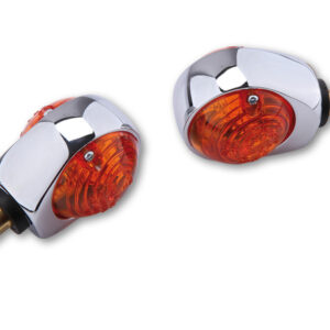 Intermitente para manillar HIGHSIDER smart Ochsenauge - cristal naranja - homologado E - Pareja
