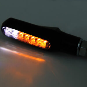 Intermitente/luz de posición LED HIGHSIDER smart Shorty Fin 2in1 - cristal ahumado - homologado E - Pareja