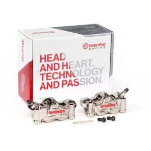 Pinzas BREMBO UPGRADE GP4RX (mecanizadas CNC niquelado) - 100 mm (con pastillas)
