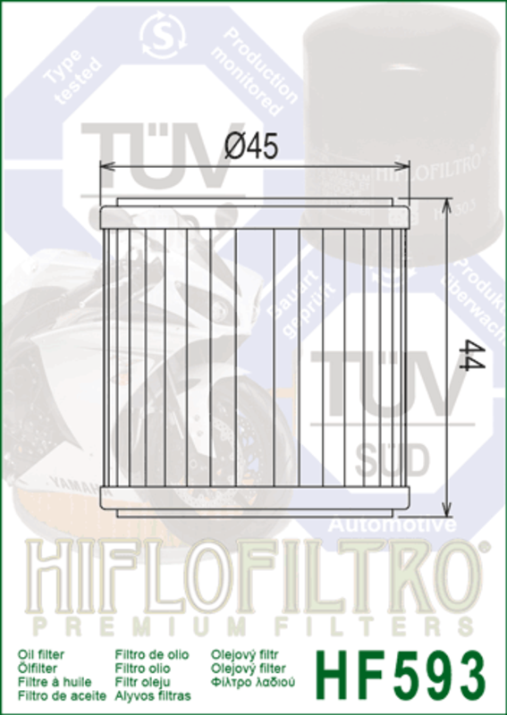 Filtro de aceite HIFLOFILTRO - HF593