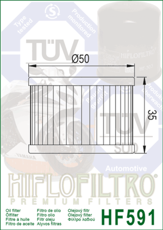Filtro de aceite HIFLOFILTRO - HF591