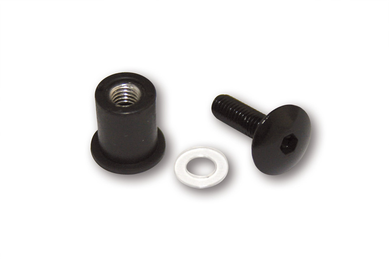 Kit de tornillos de carenado en aluminio HIGHSIDER smart - tuercas de goma M6 - 8 pcs