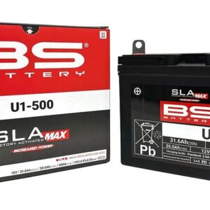 Batería BS BATTERY SLA Max sin mantenimiento activada en fábrica - U1-500 FA - ATV, UTV, SSV, Jardinería