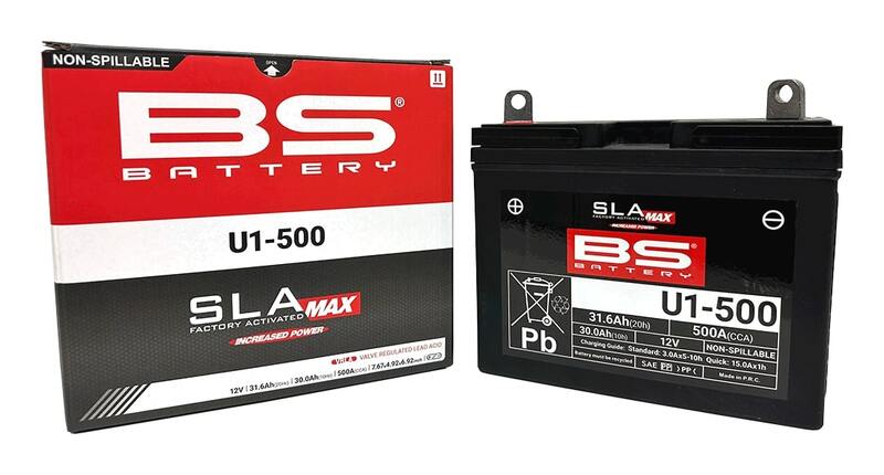 Batería BS BATTERY SLA Max sin mantenimiento activada en fábrica - U1-500 FA - ATV, UTV, SSV, Jardinería