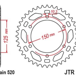 Corona JT SPROCKETS acero estándar - 520
