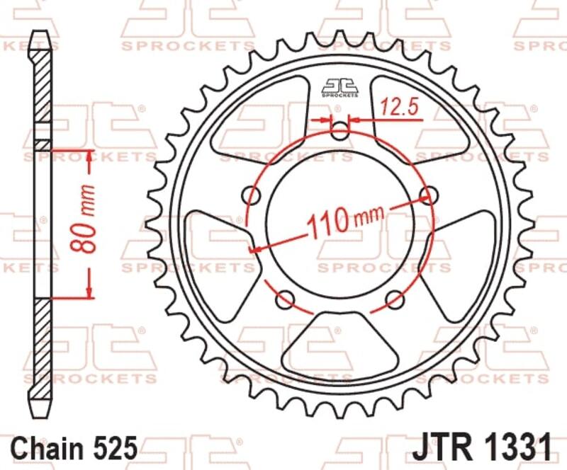 Corona JT SPROCKETS acero estándar - Paso 525