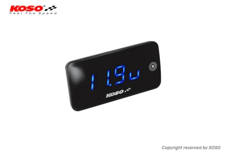 Voltímetro/termómetro KOSO Slim Line nueva generación - azul - BA068040
