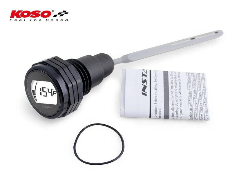 Medidor de aceite KOSO con pantalla LCD carcasa negra - BA053001