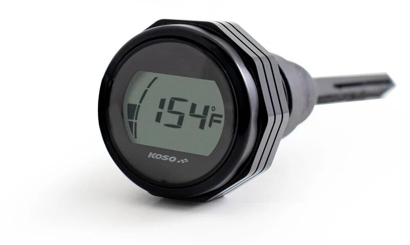 Medidor de aceite KOSO con pantalla LCD carcasa negra - BA053101