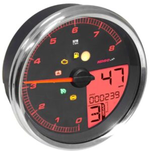 Tacómetro KOSO HD-05 para Harley-Davidson - marco plateado - BA072000