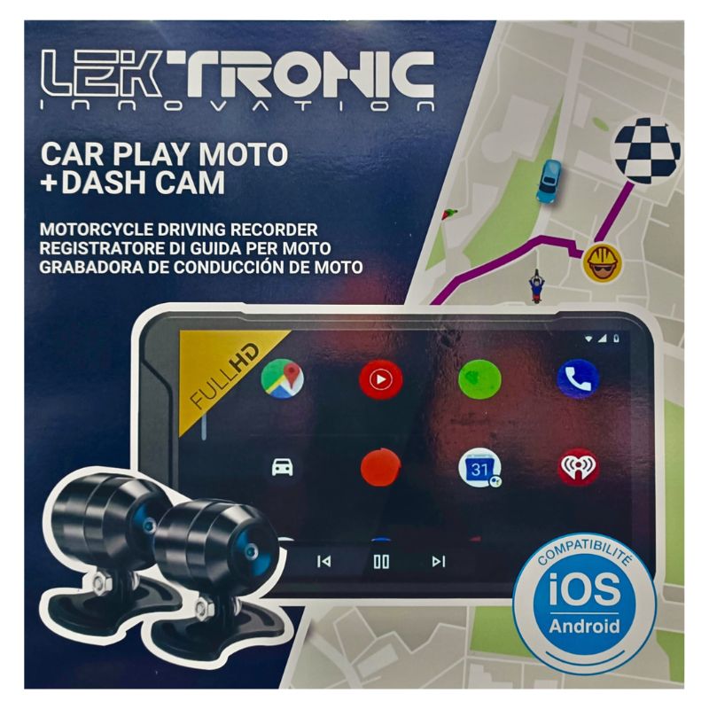 CAR PLAY + DASH CAM LEKTRONIS UNIVERSEL MAXISCOOTER / MOTO LEKTRONIC