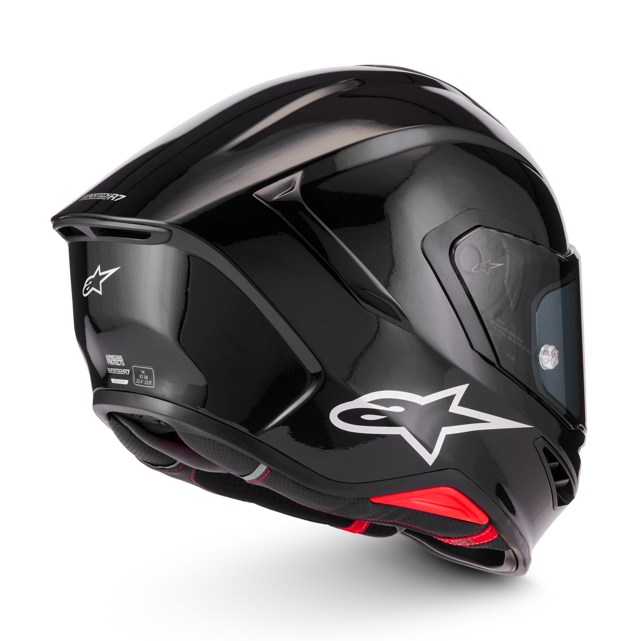 CASCO ALPINESTARS SUPERTECH R7 SOLID BLACK GLOSSY