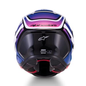 CASCO ALPINESTARS SUPERTECH R7 ZEAL BLACK BLUE PINK FLUO WHITE GLOSSY