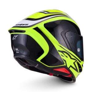 CASCO ALPINESTARS SUPERTECH R7 ZEAL YELLOW FLUO BLACK WHITE GLOSSY