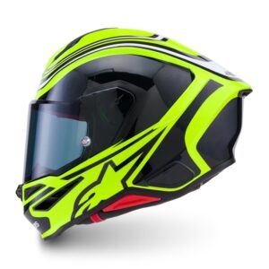 CASCO ALPINESTARS SUPERTECH R7 ZEAL YELLOW FLUO BLACK WHITE GLOSSY