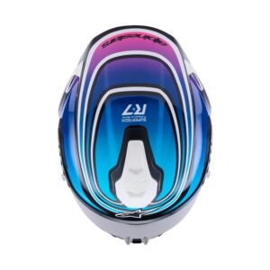CASCO ALPINESTARS SUPERTECH R7 ZEAL BLACK BLUE PINK FLUO WHITE GLOSSY