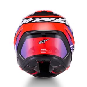 CASCO ALPINESTARS SUPERTECH R7 LUMEN BLACK PURPLE RED FLUO WHITE GLOSSY
