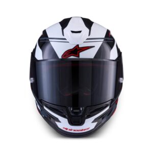 CASCO ALPINESTARS SUPERTECH R7 A-CORE BLACK WHITE RED GLOSSY