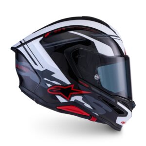 CASCO ALPINESTARS SUPERTECH R7 A-CORE BLACK WHITE RED GLOSSY