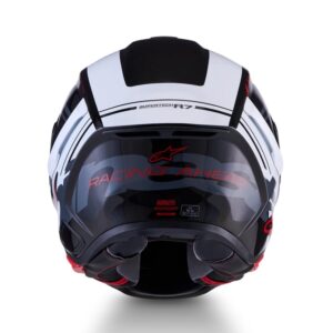 CASCO ALPINESTARS SUPERTECH R7 A-CORE BLACK WHITE RED GLOSSY