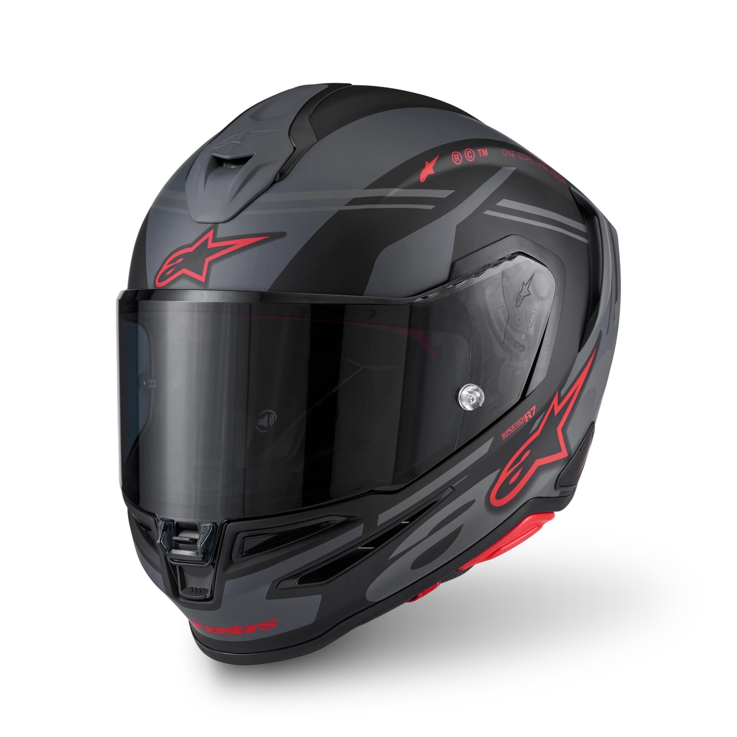 CASCO ALPINESTARS SUPERTECH R7 A-CORE BLACK GREY RED MATT