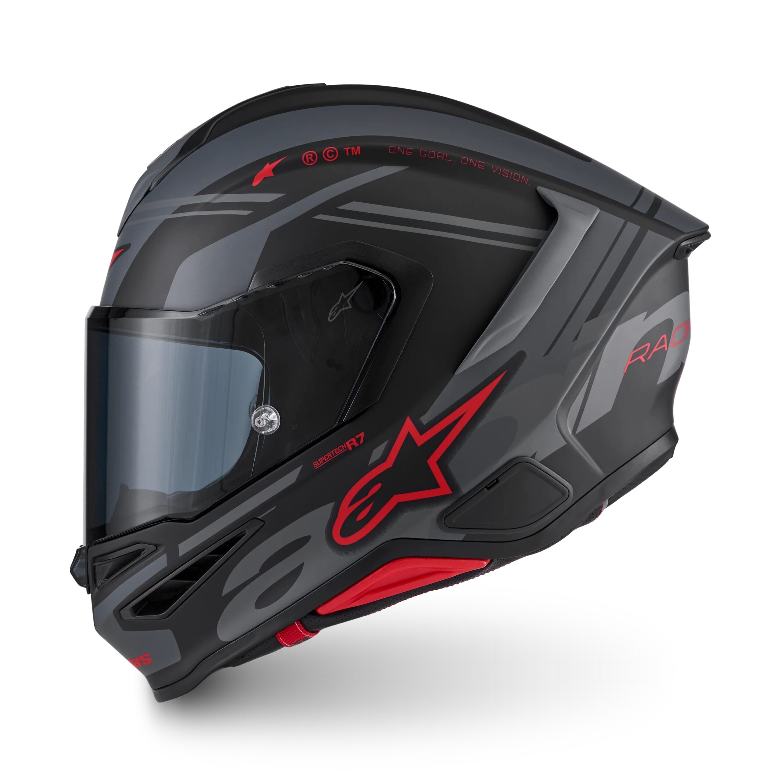 CASCO ALPINESTARS SUPERTECH R7 A-CORE BLACK GREY RED MATT
