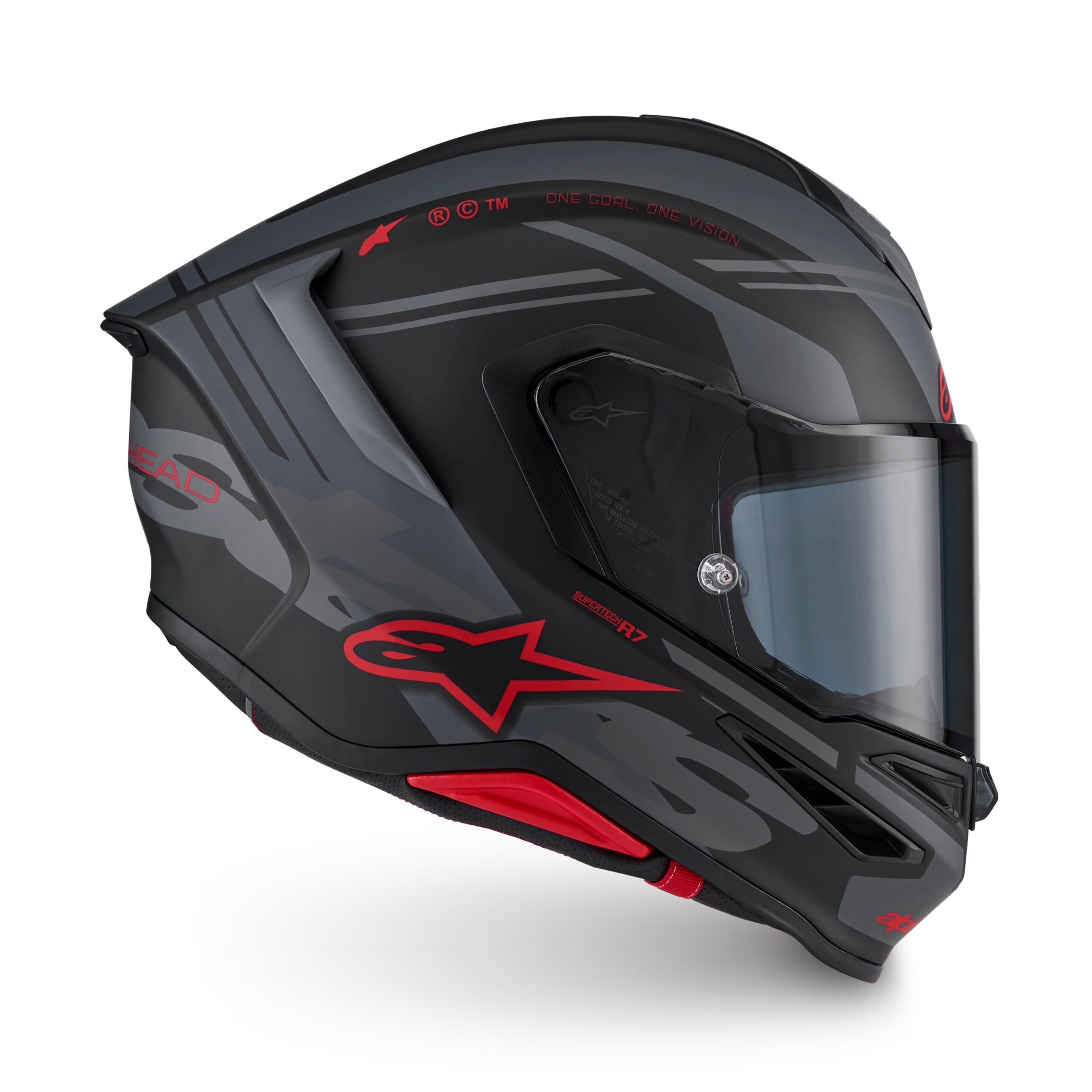 CASCO ALPINESTARS SUPERTECH R7 A-CORE BLACK GREY RED MATT