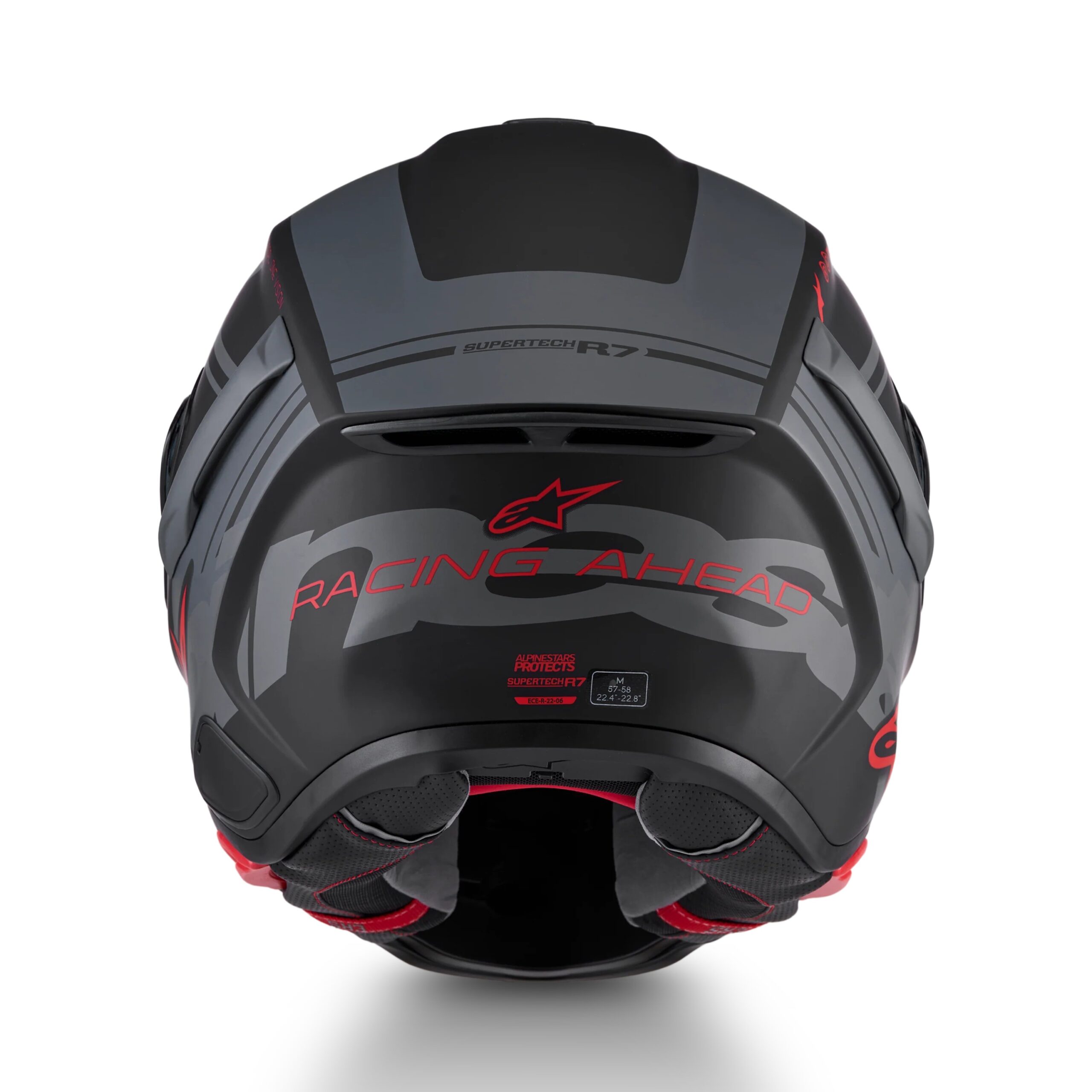 CASCO ALPINESTARS SUPERTECH R7 A-CORE BLACK GREY RED MATT