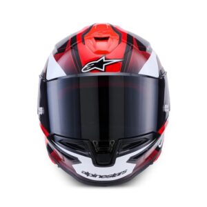 CASCO ALPINESTARS SUPERTECH R7 KINETIS BLACK RED WHITE GLOSSY