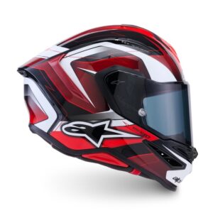 CASCO ALPINESTARS SUPERTECH R7 KINETIS BLACK RED WHITE GLOSSY