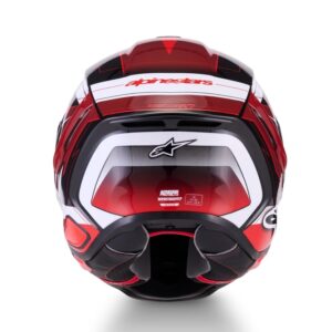 CASCO ALPINESTARS SUPERTECH R7 KINETIS BLACK RED WHITE GLOSSY