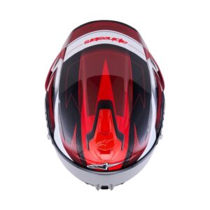CASCO ALPINESTARS SUPERTECH R7 KINETIS BLACK RED WHITE GLOSSY